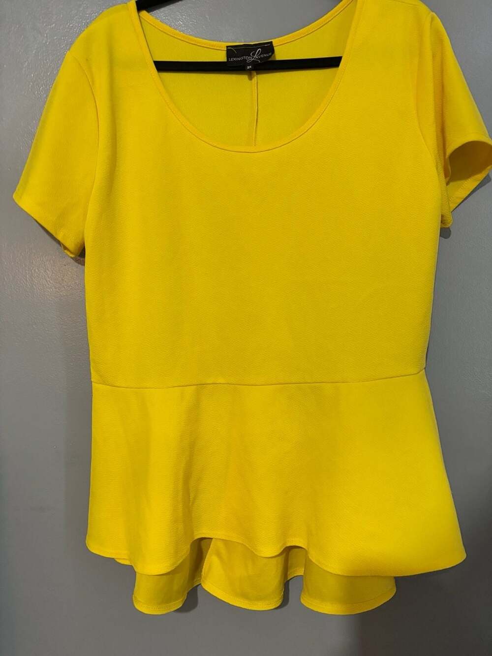 Lexington Avenue Short Sleeve High-Low Peplum Top 2X
